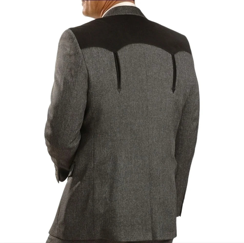 Men's Western Suit Coat Faux Suede Accents